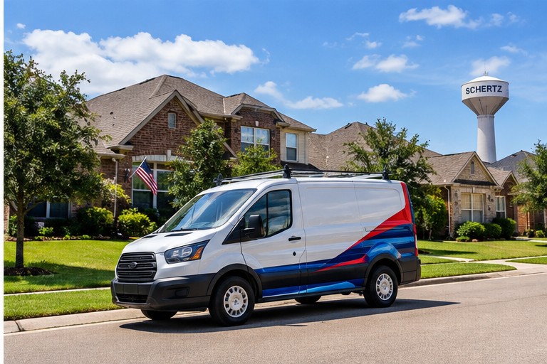 Sewage cleanup service vehicle in Schertz